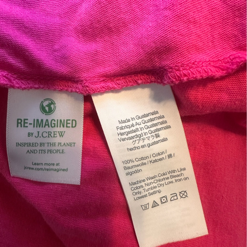 J Crew Sleeveless Tiered Cotton Hot Pink Dress Size XL - Picture 6 of 6